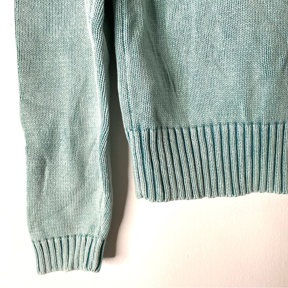 Tyler Boe Green Cotton Knit Back Button Sweater - Picture 10 of 12